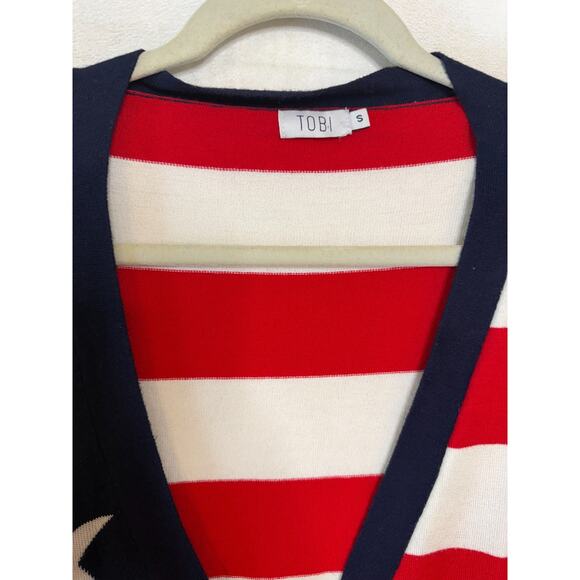 Tobi American Flag Cardigan Size SM Patriotic - Picture 7 of 8